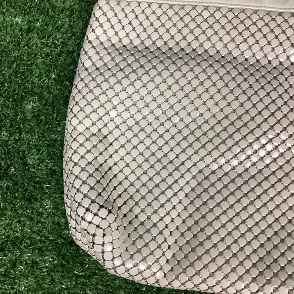 Whiting & Davis Vintage White Mesh Shoulder Bag - Picture 3 of 11